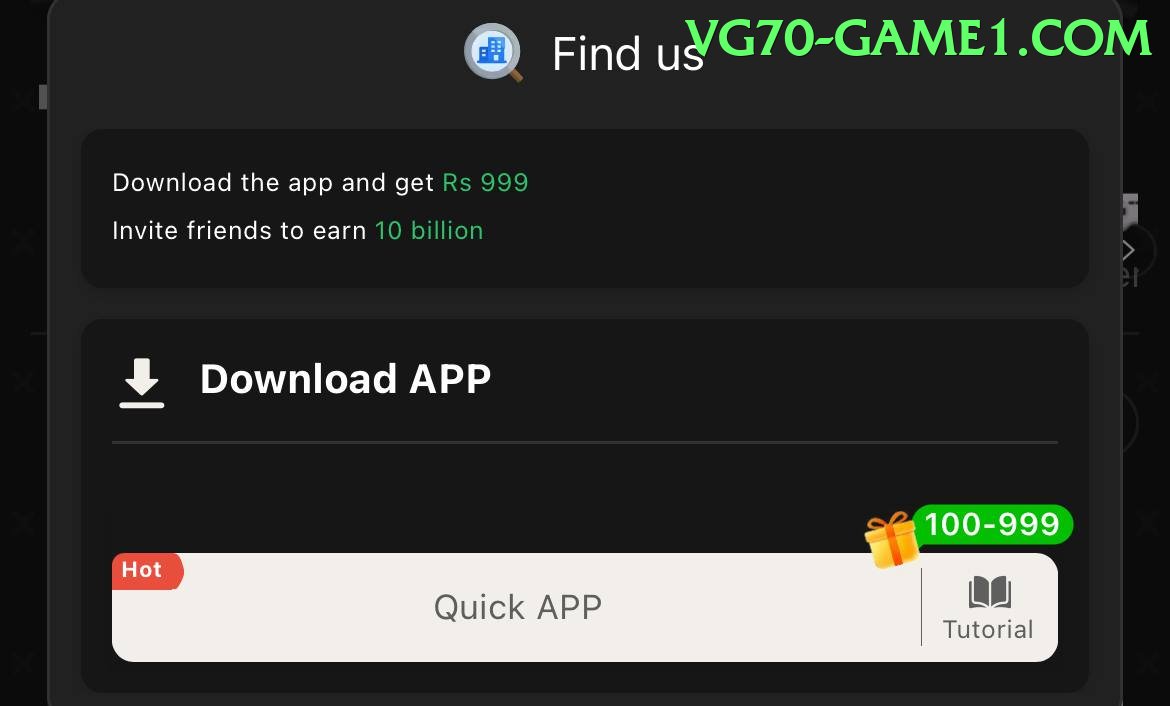 VG70 Game game app for Pakistan players
